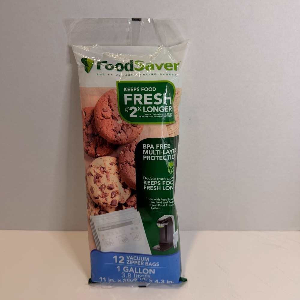 FoodSaver 1-Gallon Vacuum Zipper Bags, 12 Count
